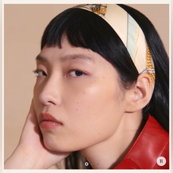 ❤️SOLD❤️ Auth HERMES Pink “H” Monogram Pink Twilly Silk Ribbon 34” x 2” - Picture 11 of 16